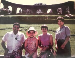 A 1967 family photo taken in Genoa, Italy. It consists of Rosemarie, her mother, her father, and her older sister Linda. 